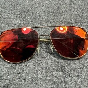 Quay Australia Sunglasses Running Riot Aviator Gold Orange Flat Lens Frames Only